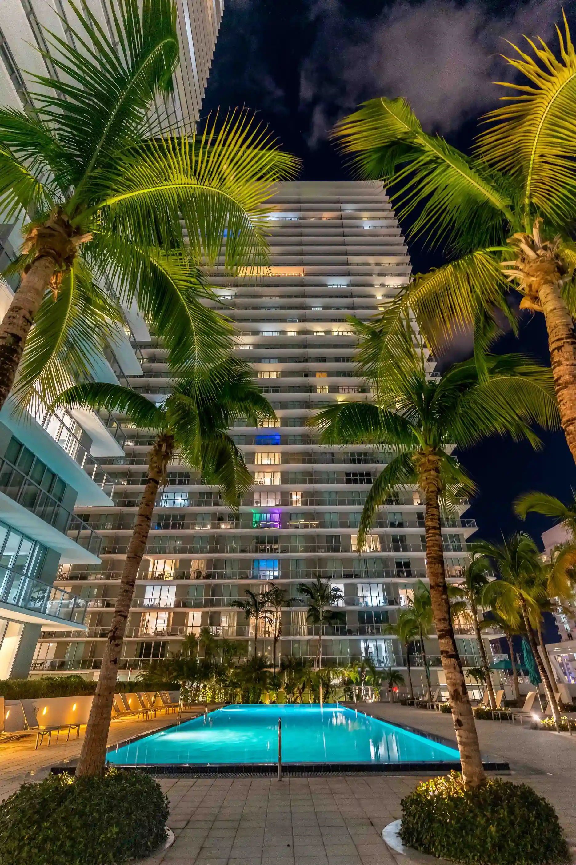 The pool deck at Axis on Brickell, Miami