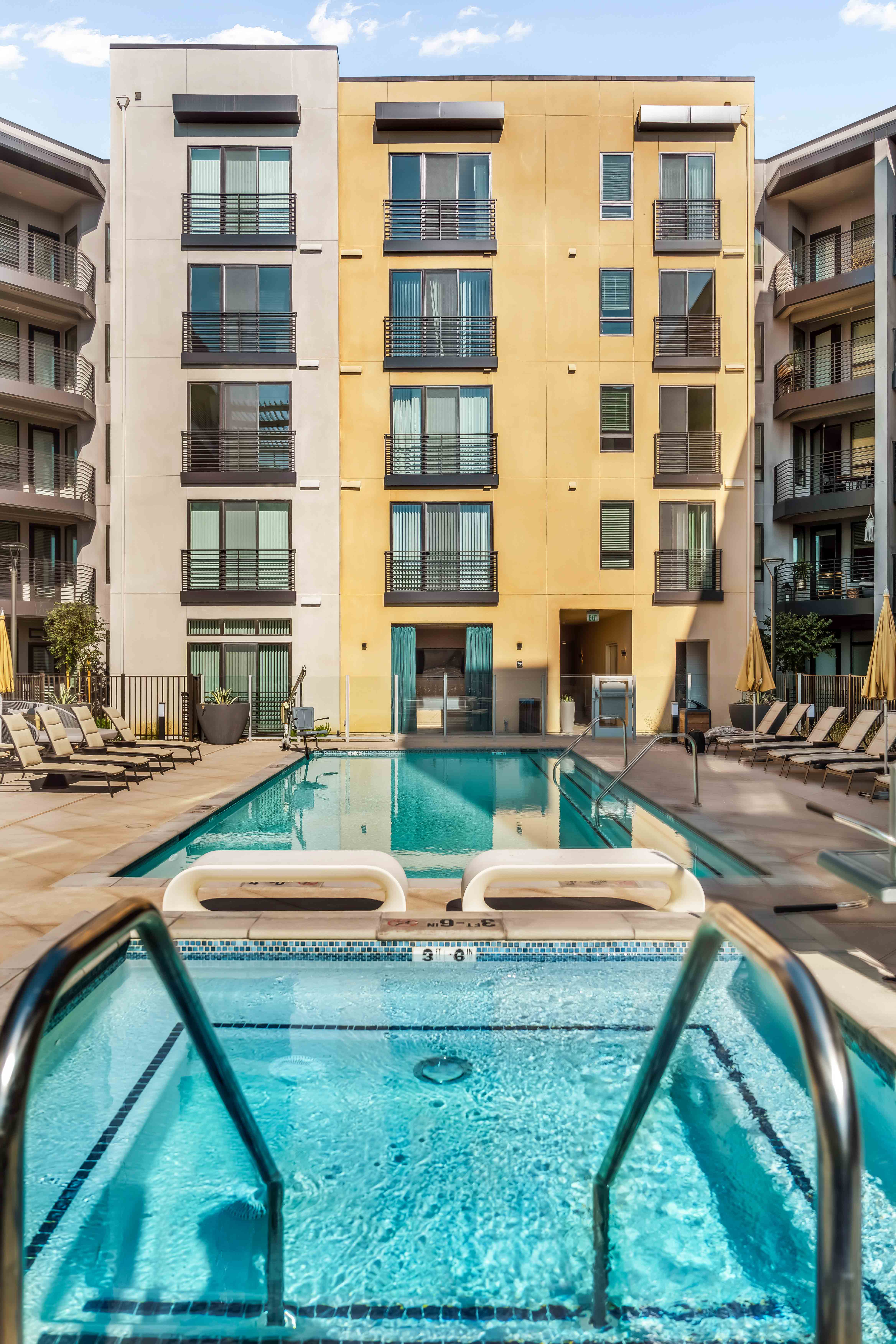 The pool deck at Bloom, Santa Ana