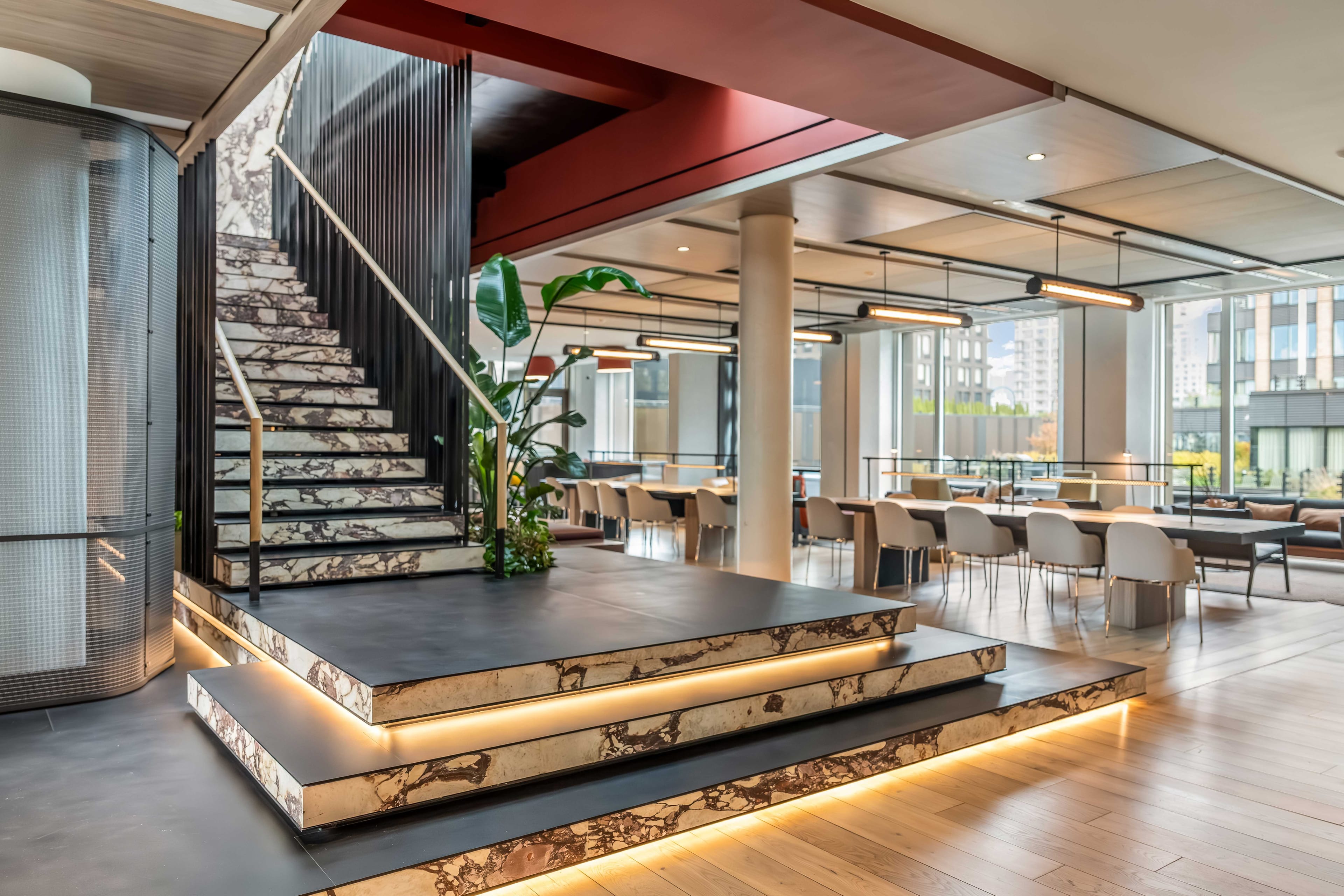 Lounge and conference rooms at The Suffolk, New York City