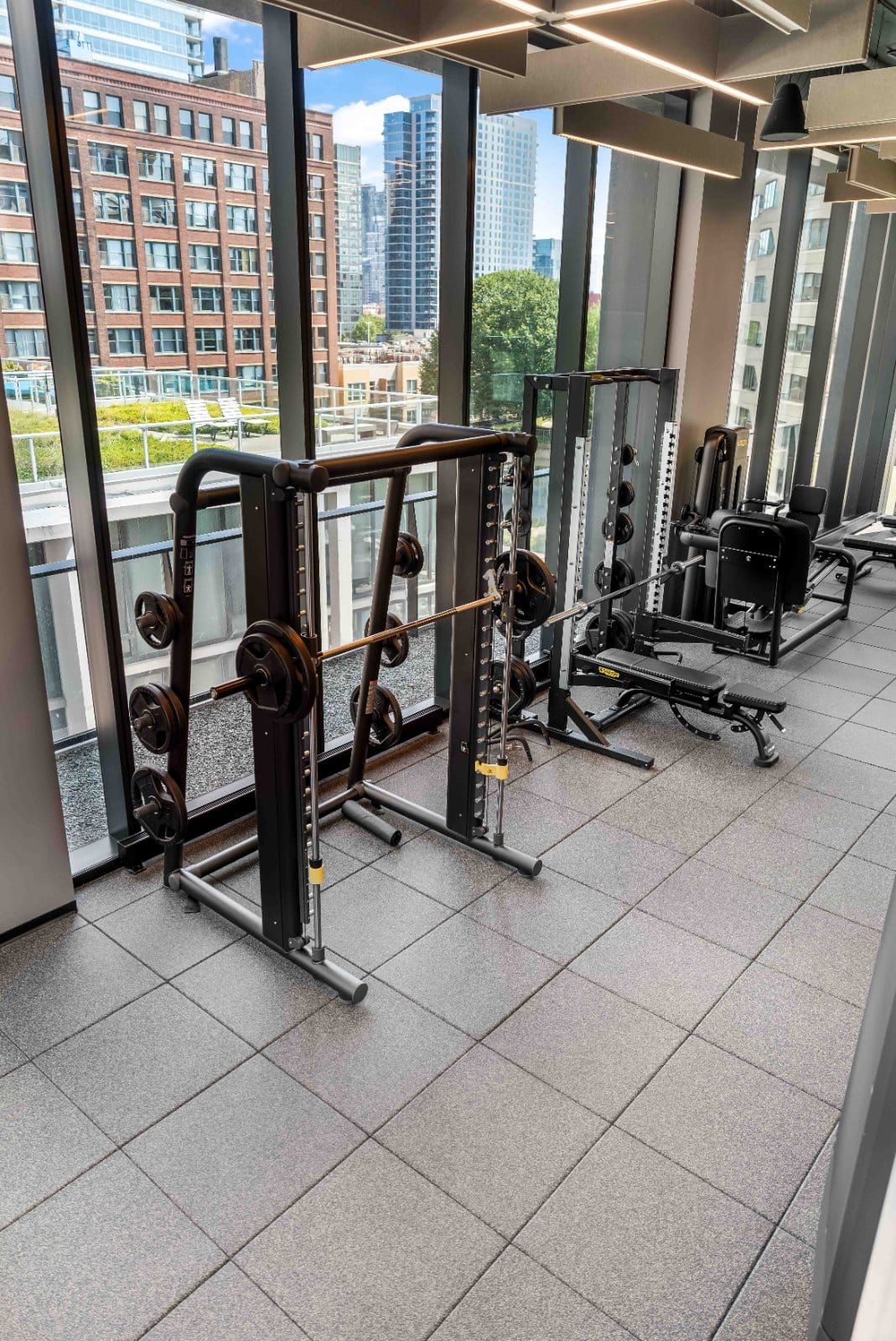 In-building gym at The Reed, Chicago