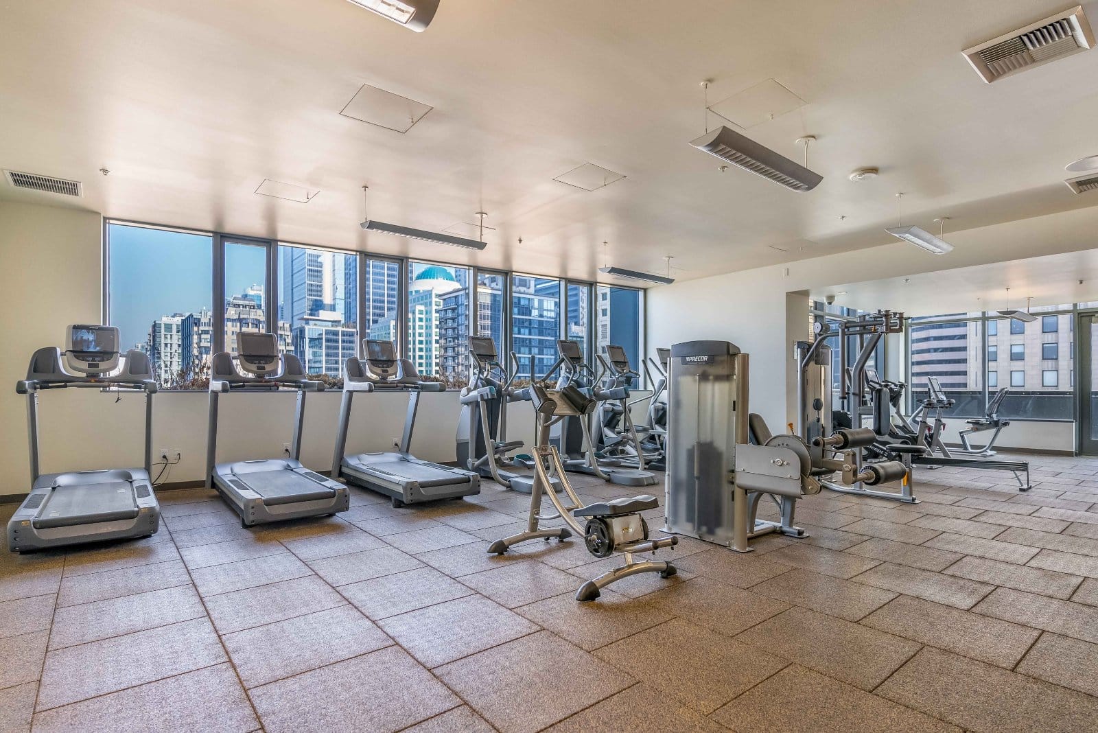 In-building gym at Griffis Waterfront, Seattle