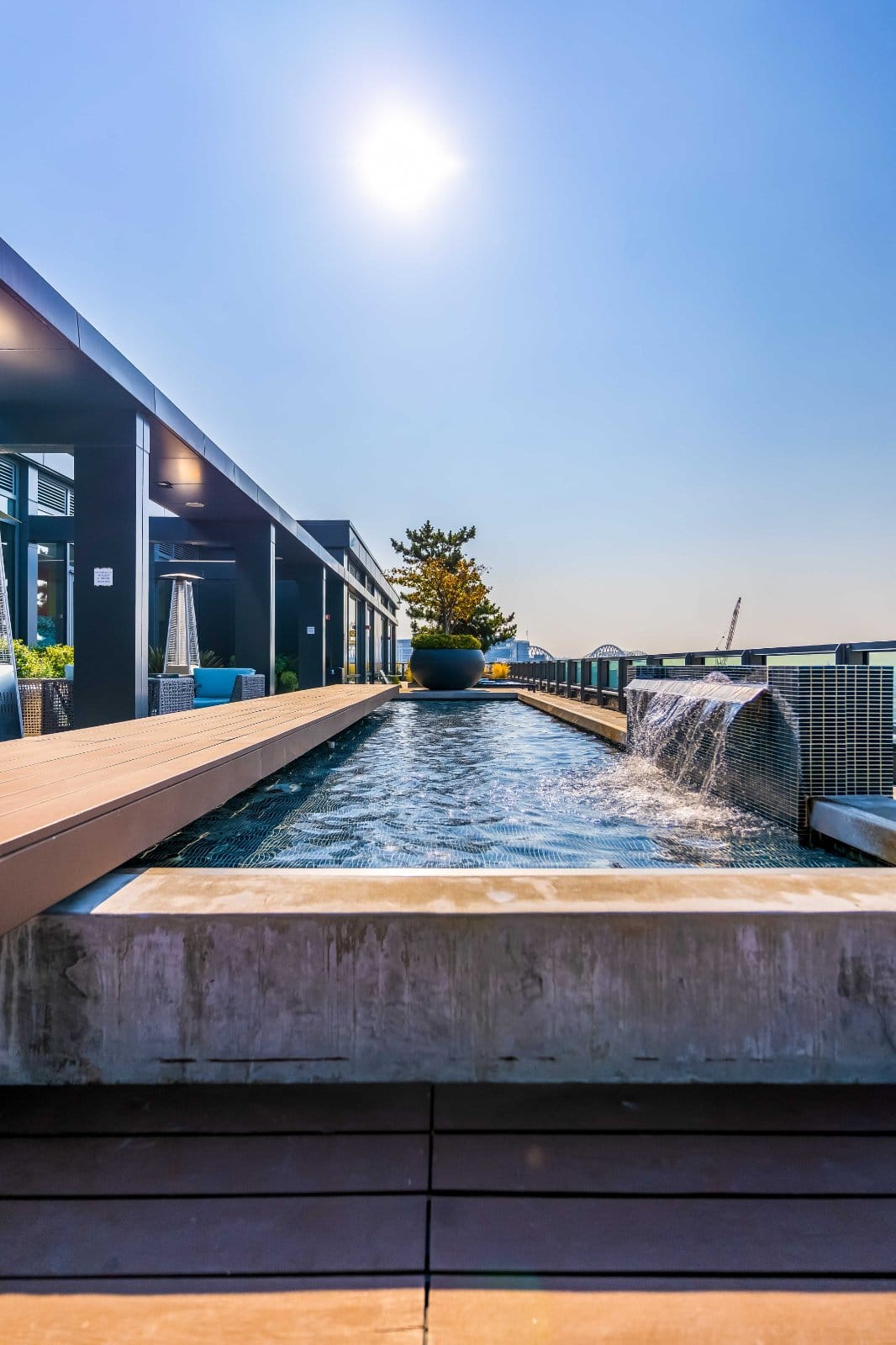 The pool deck at Griffis Waterfront, Seattle