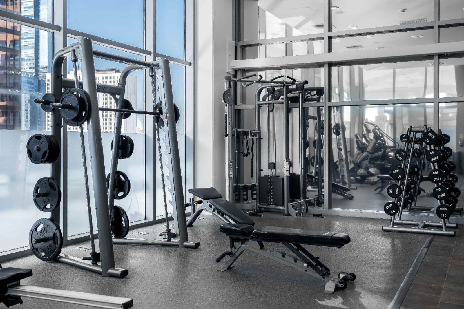 In-building gym at Verdosa, Los Angeles
