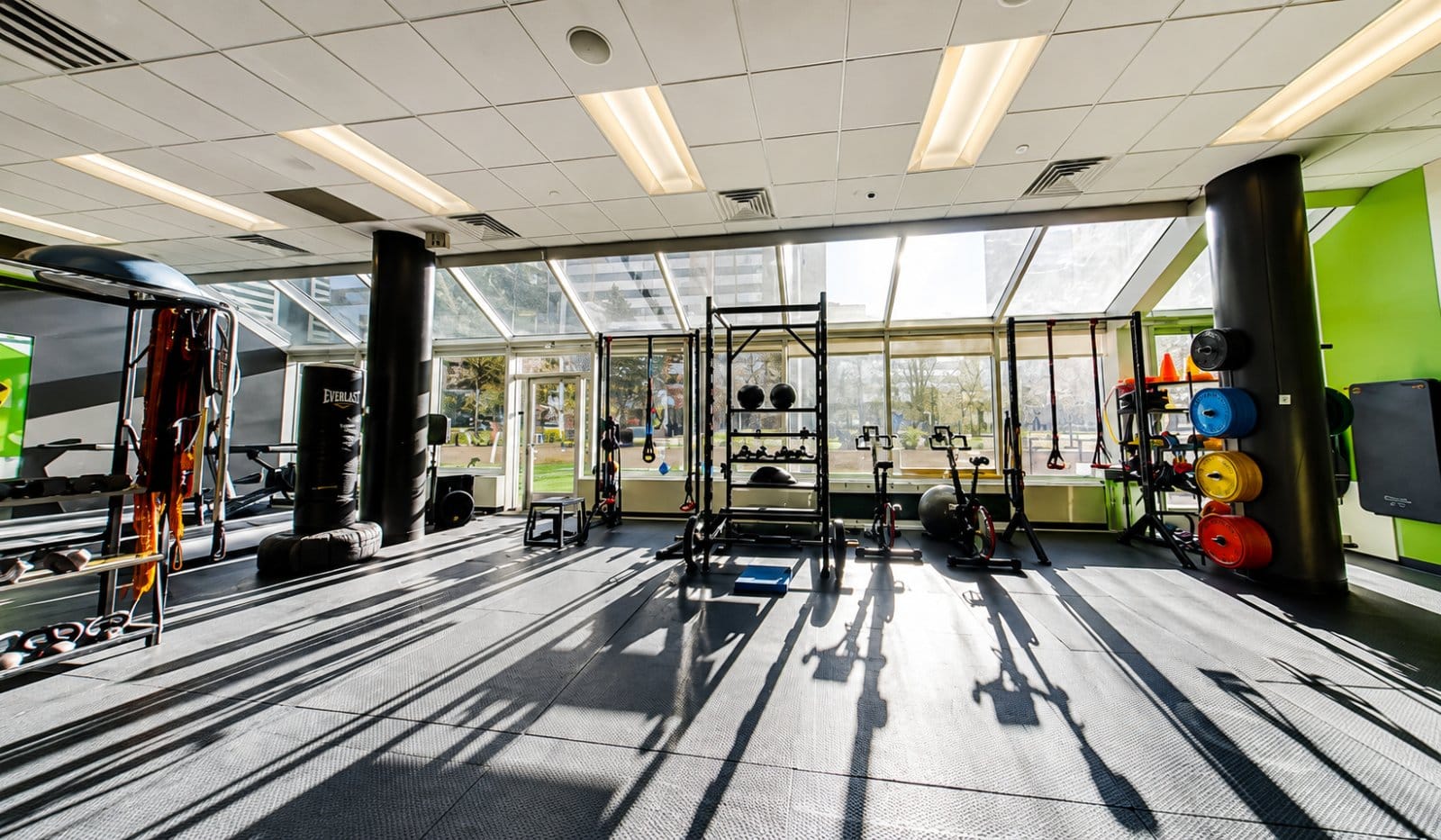 In-building gym at Denver Place, Denver