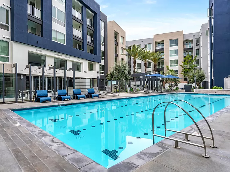 The pool deck at Jamboree, Orange County