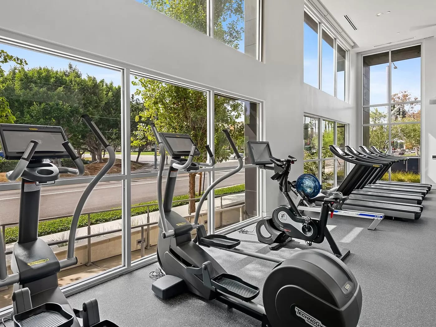 The fitness floor at Jamboree, Orange County