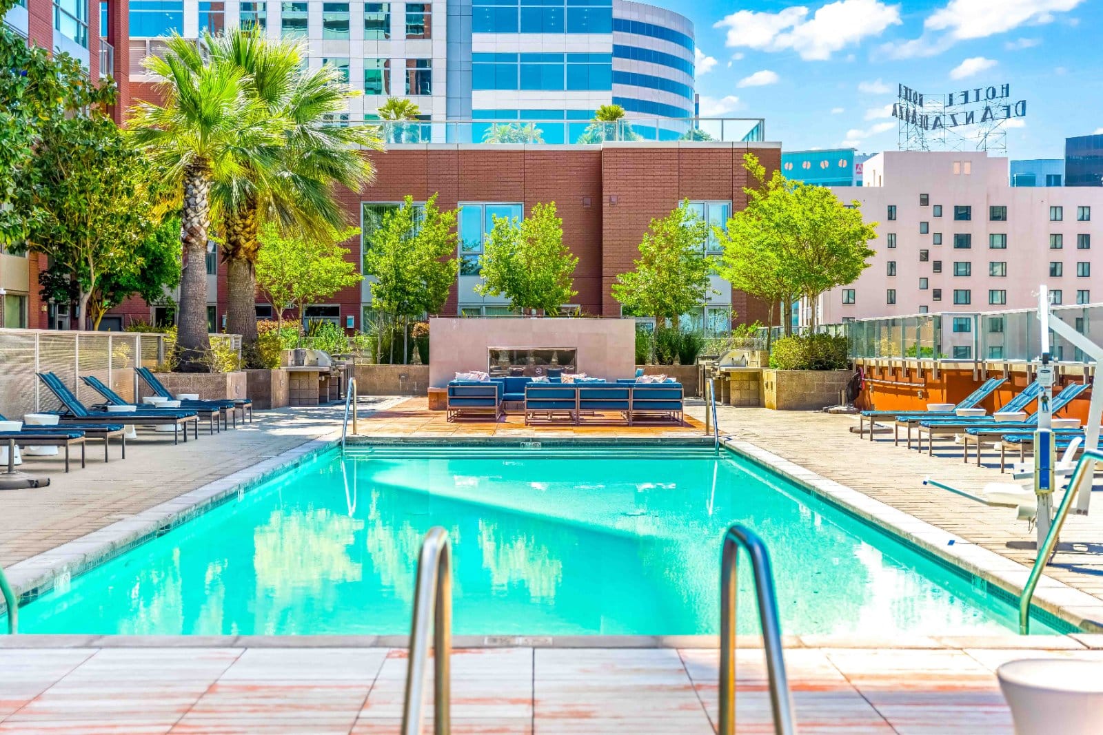 The pool deck at Centerra, San Jose