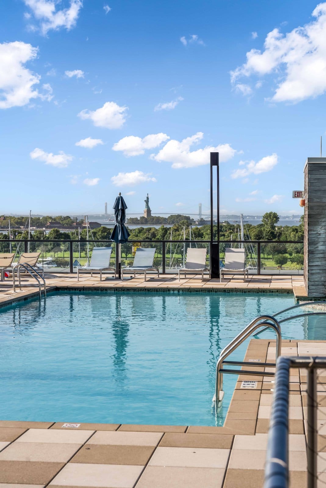 The pool deck at Vantage Collection, Jersey City