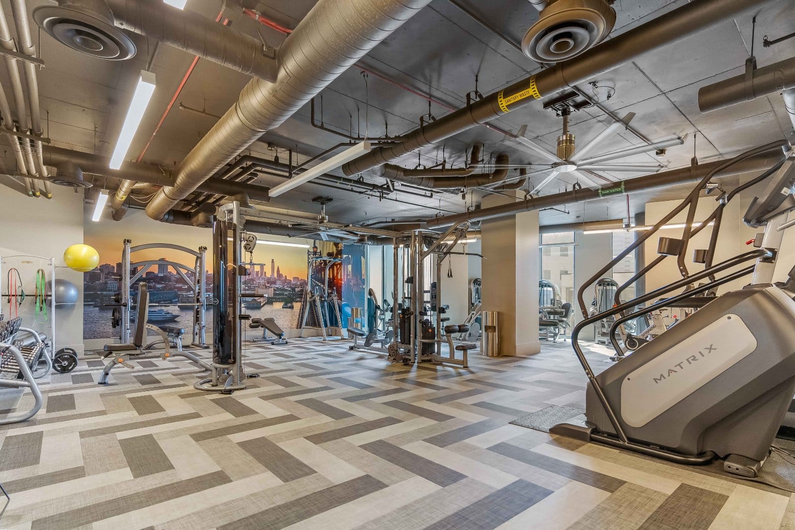 In-building gym at Arrive, Philadelphia